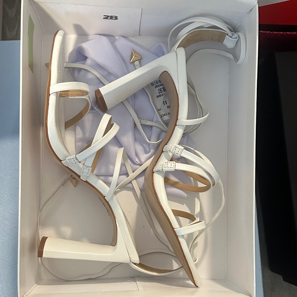 SCHUTZ White Strappy Heels